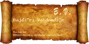Bajári Valdemár névjegykártya